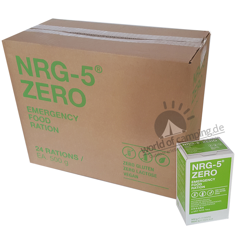 x24 Pack NEU NOTRATION NRG-5 ZERO Notverpflegung Notnahrung Sport VEGAN Outdoor 