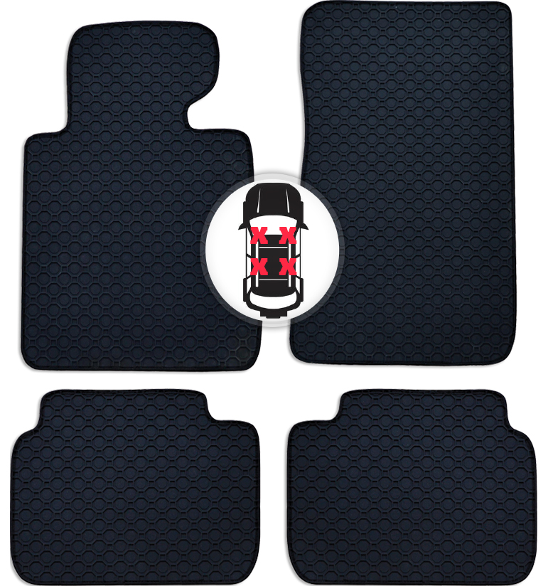 Gummi Fußmatten Set Auto Matte schwarz für Infiniti Q70 Limousine ab Bj. 01/15