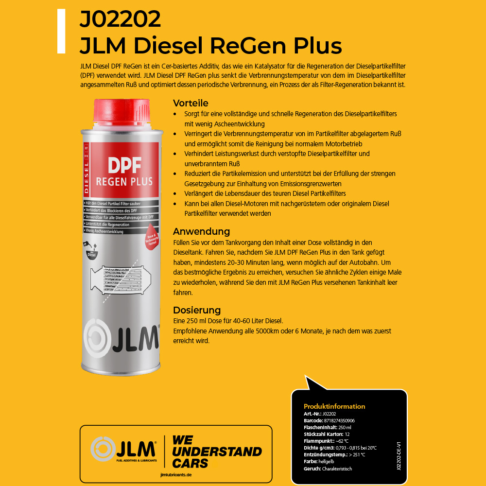 JLM Diesel ReGen Plus Russfilter Partikelfilter DPF Regeneration 250ml 2  Stück