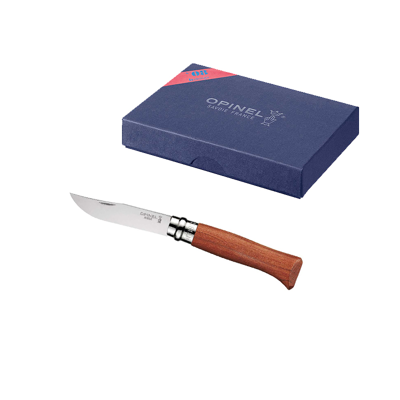 Opinel Messer Luxus Gr. 8 rostfrei mit Padouk Griff Camping Taschenmesser