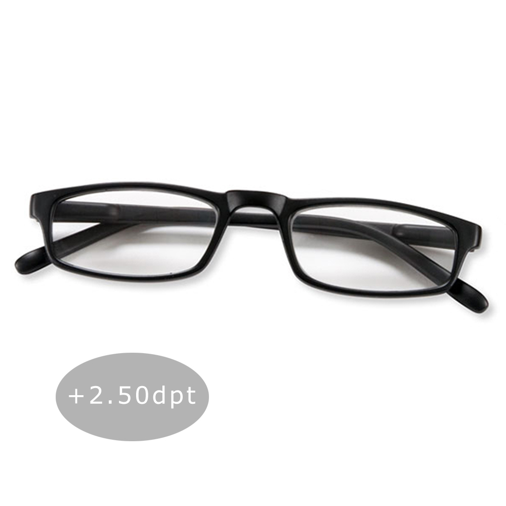 Lesebrille Lesehilfe Halblesebrille Brille Federbügel Unisex + 2.50 dpt Schwarz
